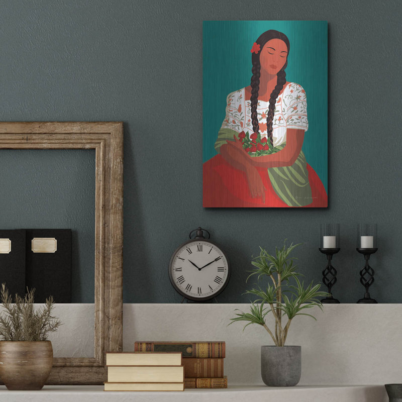 Art mexicain en métal «mexicain 1» par Omar Escalante, H 16 po x l 12 po