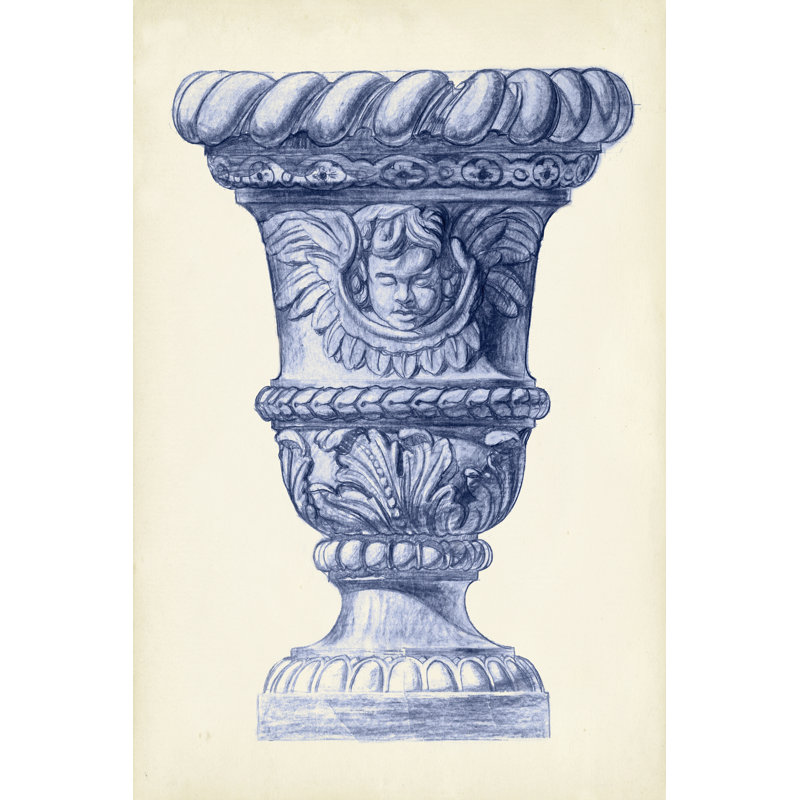 Palace Urns In Indigo IV by Vision Studio - Wrapped Canvas Art Prints, 46cm H x 30cm W x 0.38cm D
