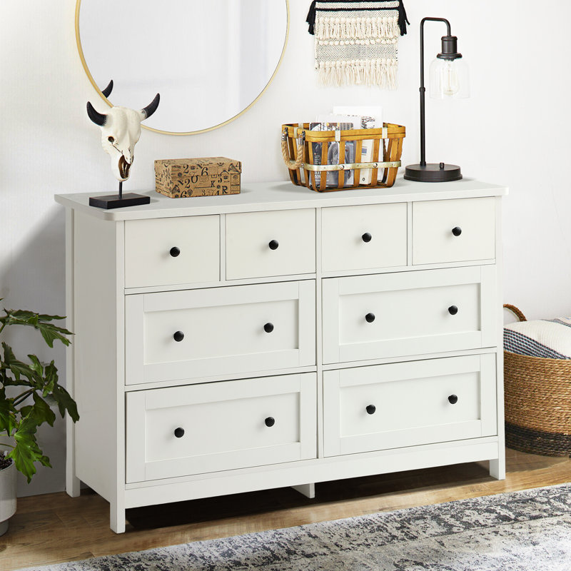 8 Drawer Dresser For Bedroom, Wood Chest Of Drawers With Smooth Metal Rail, Large Dressers, Modern Bedroom Dressers With 8 Drawers Cabinet Tv Stand,