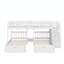 Lit superposé double au-dessus de simple et double, construit avec des sections de rangement-518452168