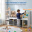 Étagère de rangement pour enfants avec coin lecture, 3 tiroirs en tissu pour salle de jeux