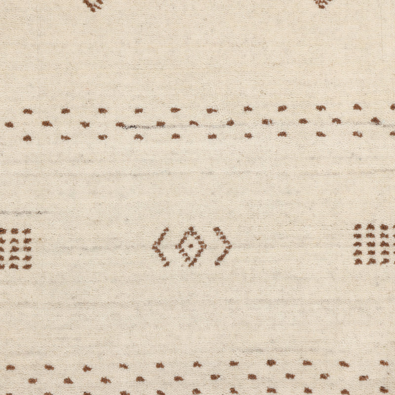 Simi Hand Knotted Cotton/Wool Southwestern Area Rug, Snow, Rectangle 3' x 5'
