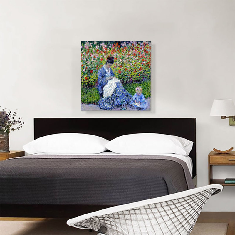 «Madame Monet and Child» par Claude Monet, reproduction d'art sur toile tendue, H 26 po x l 26 po x P 1,5 po