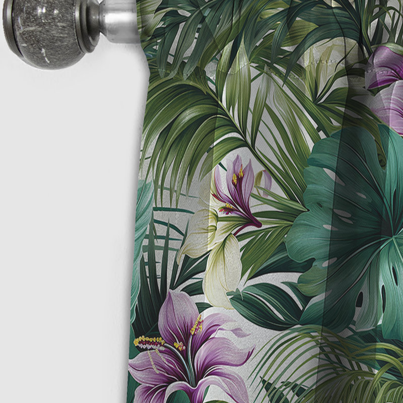 Palmier enchanteur motif tropical I - Rideau floral - Rideau occultant floral - 1 panneau, L 52 po x L 120 po