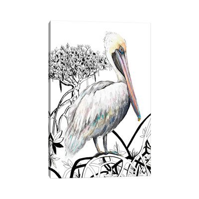 Pelican On Branch II by Patricia Pinto - Wrapped Canvas Gallery-Wrapped Canvas Giclée