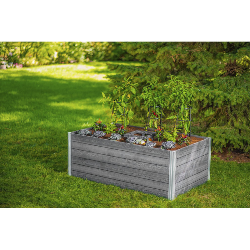 Lit de jardin surélevé en plastique Urbana, H 22 po x l 60 po x P 36 po, Gris