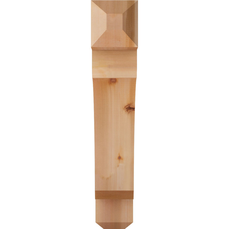 H Wood Bracket/Corbel, Western Red Cedar (Smooth), 34" H x 5.5" W x 30" D