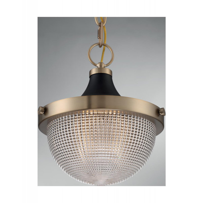 Layla 1 - Light Unique/Statement Pendant, Burnished Brass, 11.38" H x 10" W x 10" D