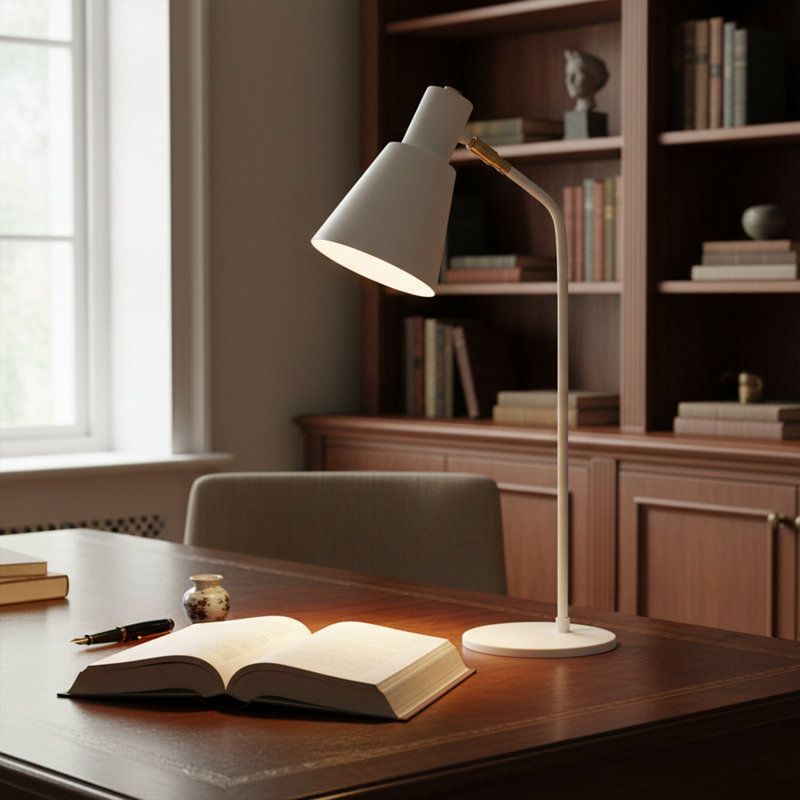 Lampe de bureau réglable en métal 20 po Arrington, Blanc
