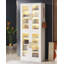 Bibliothèque avec portes, armoire de rangement à DEL et 8 tablettes réglables, armoire d'appoint-1965649140