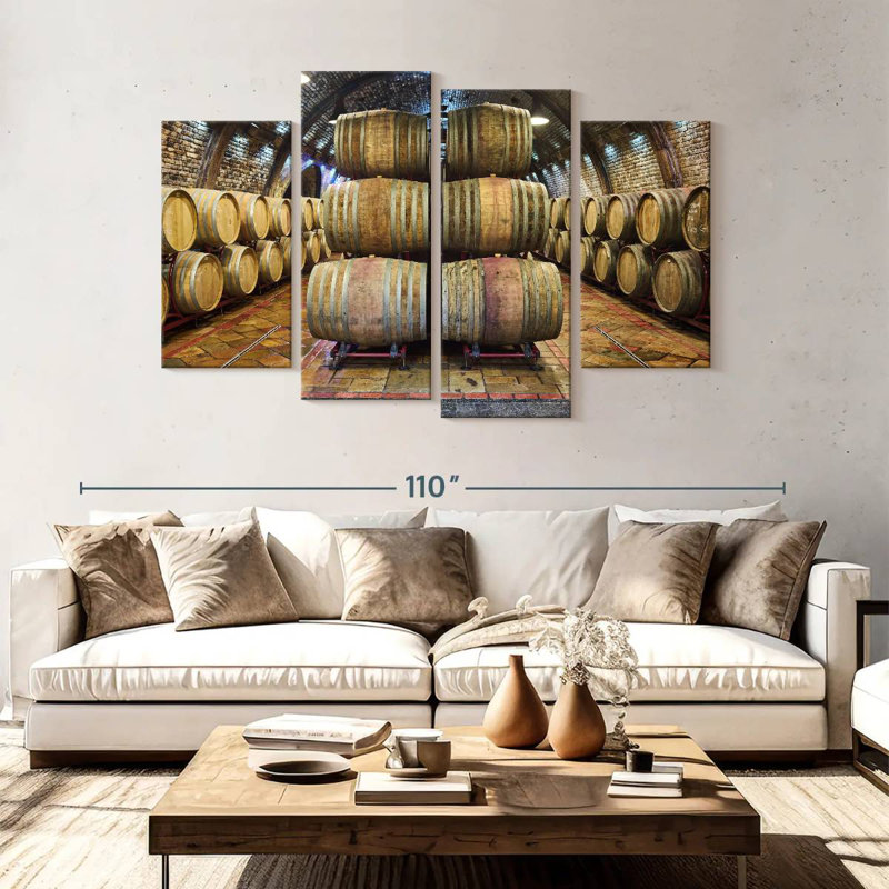 Barils à vin, H 54 po x l 84 po