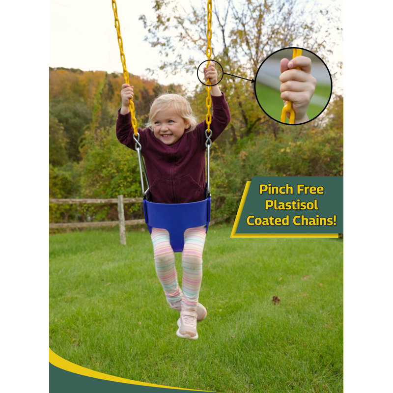 Blue Bucket Swing with Chains