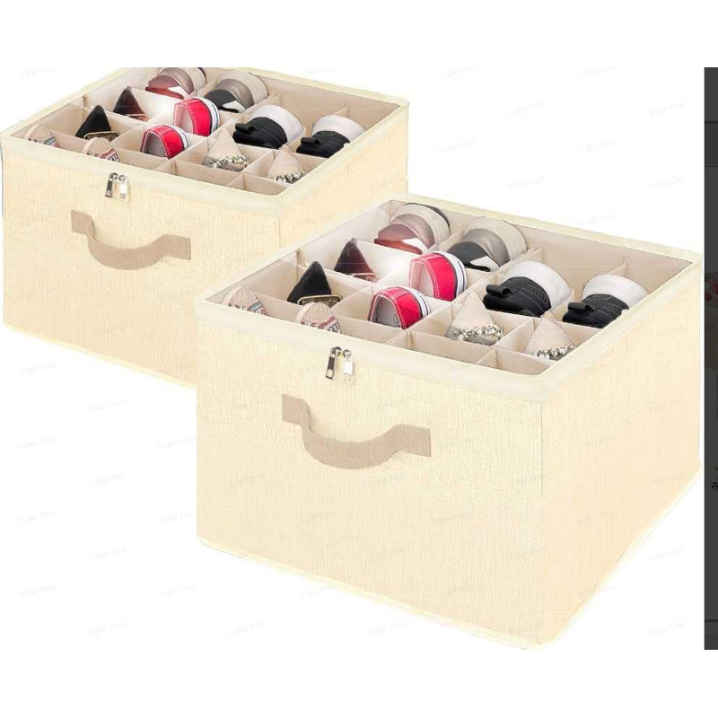 2 Pack Stackable Shoe Organisers 16 Pairs, White