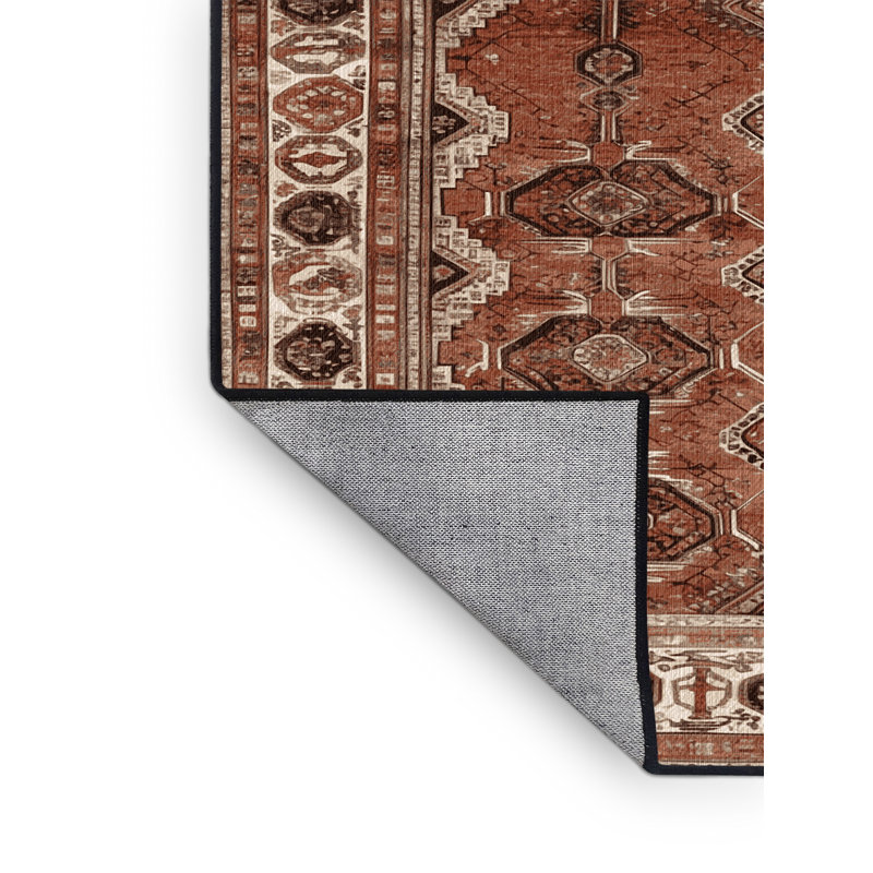 Tapis brun lavable à la machine, Rectangulaire 2 pi x 3 pi