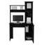 Bureau d'ordinateur Carson avec huche, armoire à une porte, grande surface de travail et tablettes de rangement à 3 niveaux-798901326