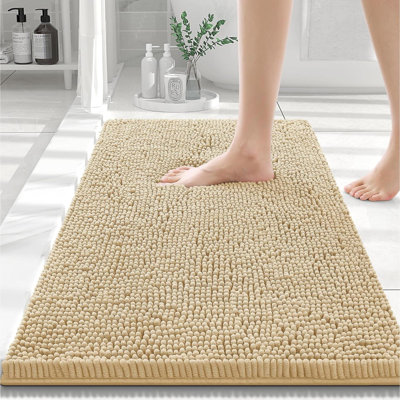 Tapis pour salle de bain en chenille Djenkely