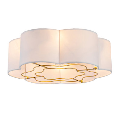 Ventilateur de plafond encastré de 19 pouces en tissu avec un design en forme de nuage et des pales en ABS
