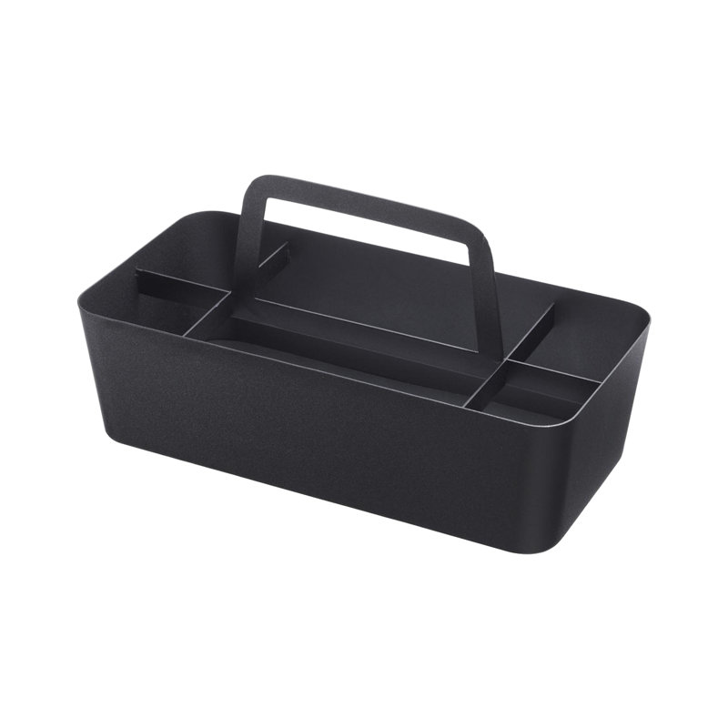 Yamazaki Home Tool Box, Large, Steel, Large, Handle, 5.9" H x 11.8" W x 5.9" D, Black