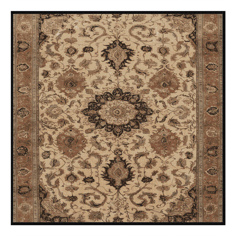 Tapis brun lavable à la machine, Carré 4 pi