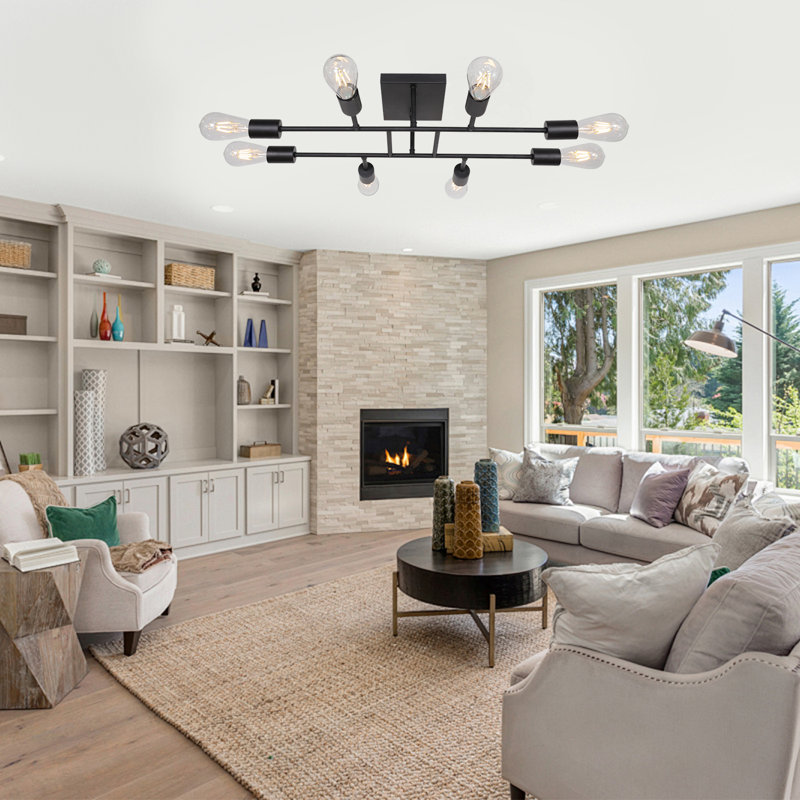 Luciann 8 - Light Dimmable Sputnik Sphere Chandelier, Matte Black