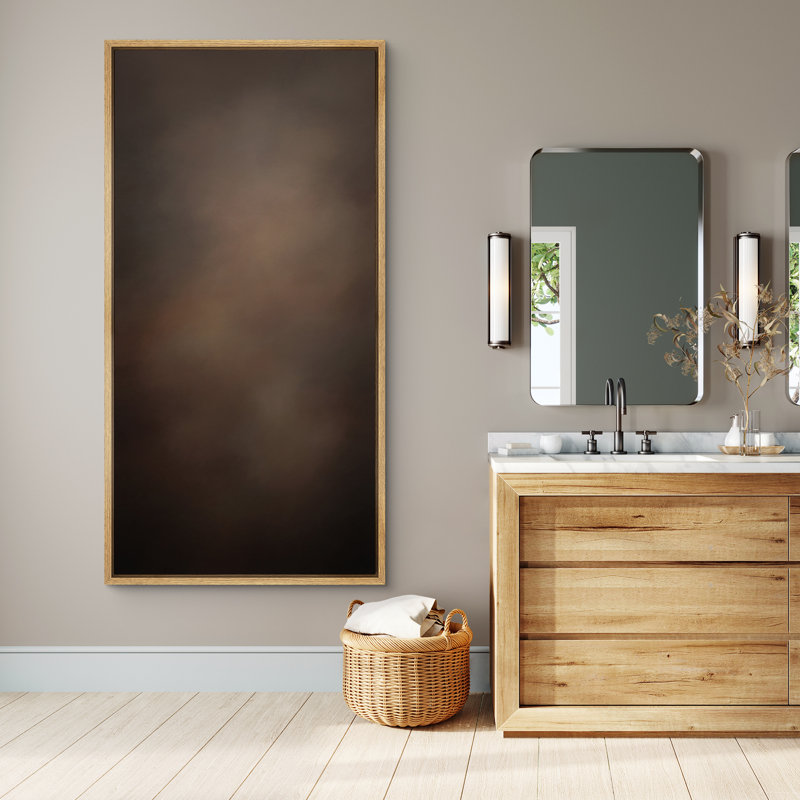 Reproduction d'art sur toile encadrée, discret, sépia, dégradé, rustique, abstrait, minimaliste, H 60 po x l 20 po, Naturel