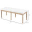 Banc de chambre de 46 po de couleur blanc crème, recouvert de tons français rétro pour un charmant coin de tranquillité, revêtu de blanc