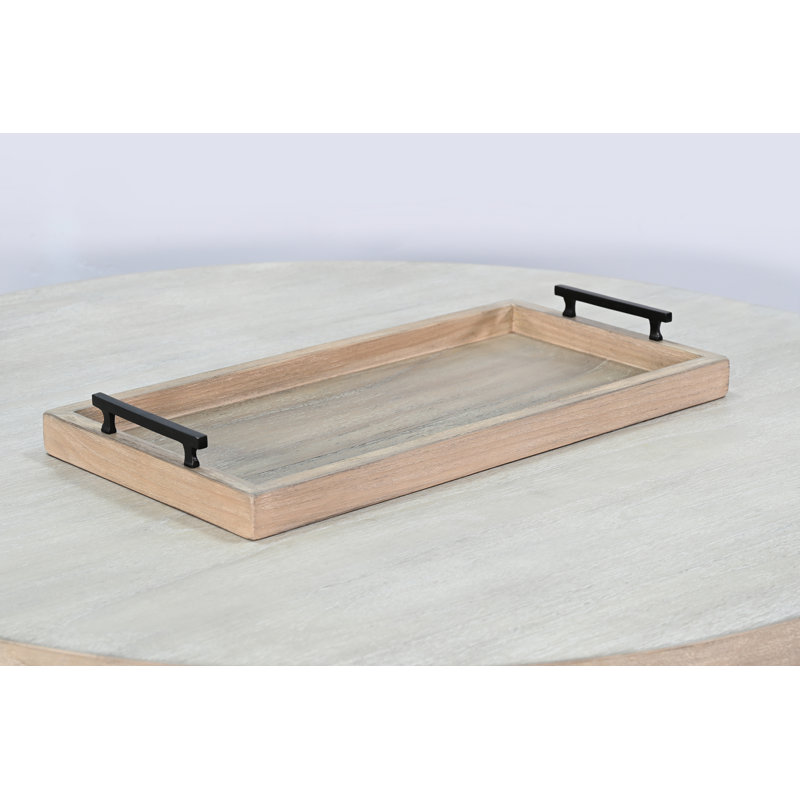 Rectangular Tessa Wood Dining Table Tray, Wheat