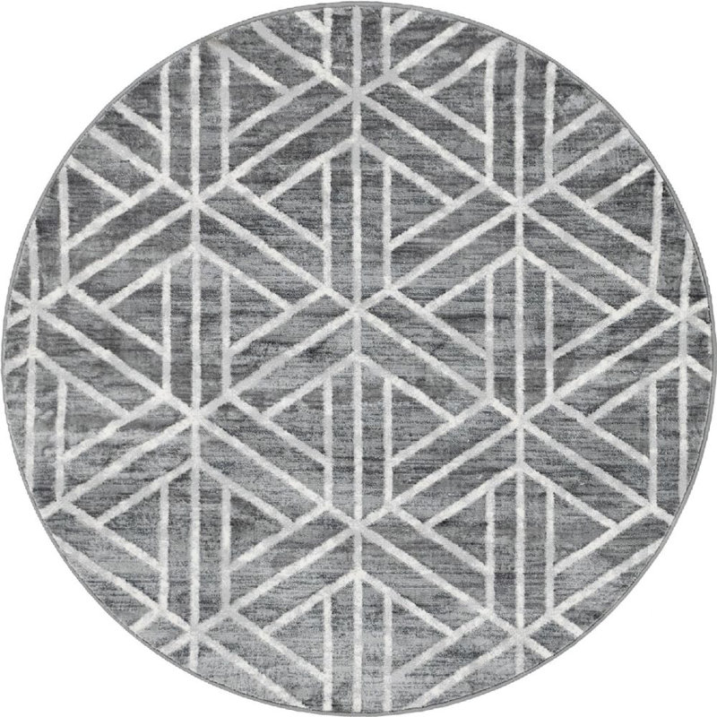 Tapis contemporain Clidy, Rond 5 pi