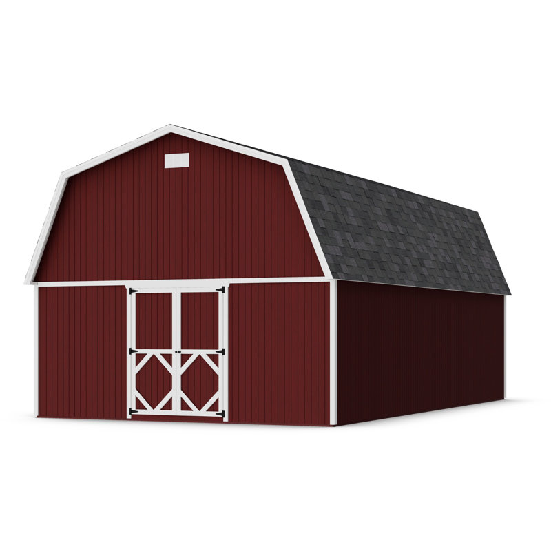 Classic Gambrel Outdoor Wood Storage Large Barn, 14' X 26', Yes