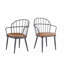Chaise d'intérieur rembourrée avec pieds en métal, ensemble de 2, alliant confort et style industriel pour une salle à manger moderne