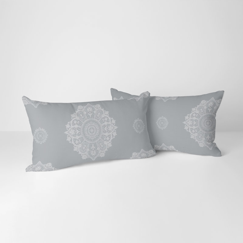 Housse de coussin Lace Medallions, Argent, H 12 po x l 20 po, Rectangulaire
