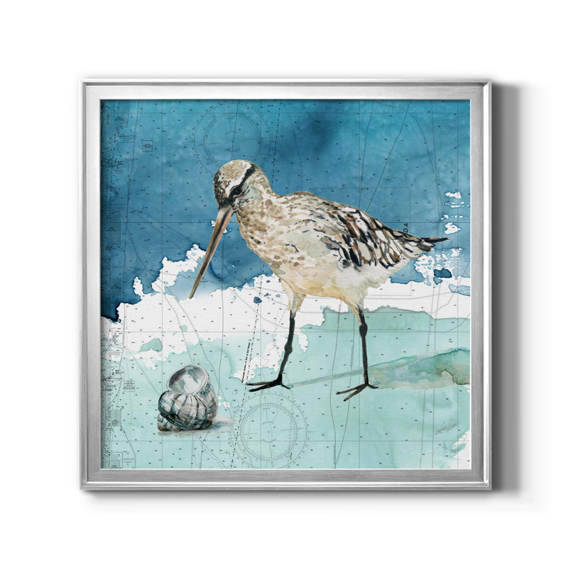 Bay Shore Sandpiper II - reproduction d'art sur toile, H 22,5 po x l 22,5 po x P 1,5 po, Argent