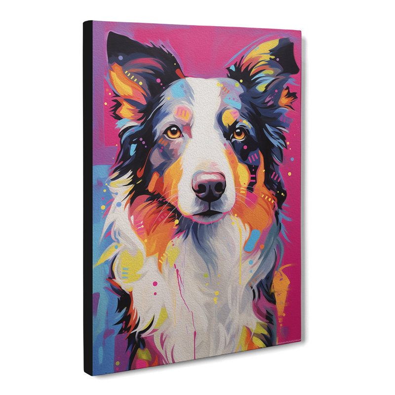 Border Collie Contemporary No.2 - No Frame Print, 50cm H x 35cm W x 3cm D