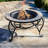 24.8"D. Round Mosaic Tile Metal Fire Pit "Medora"
