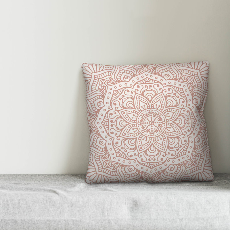 Damask Throw Pillow, 20" x 20", Dark Blush