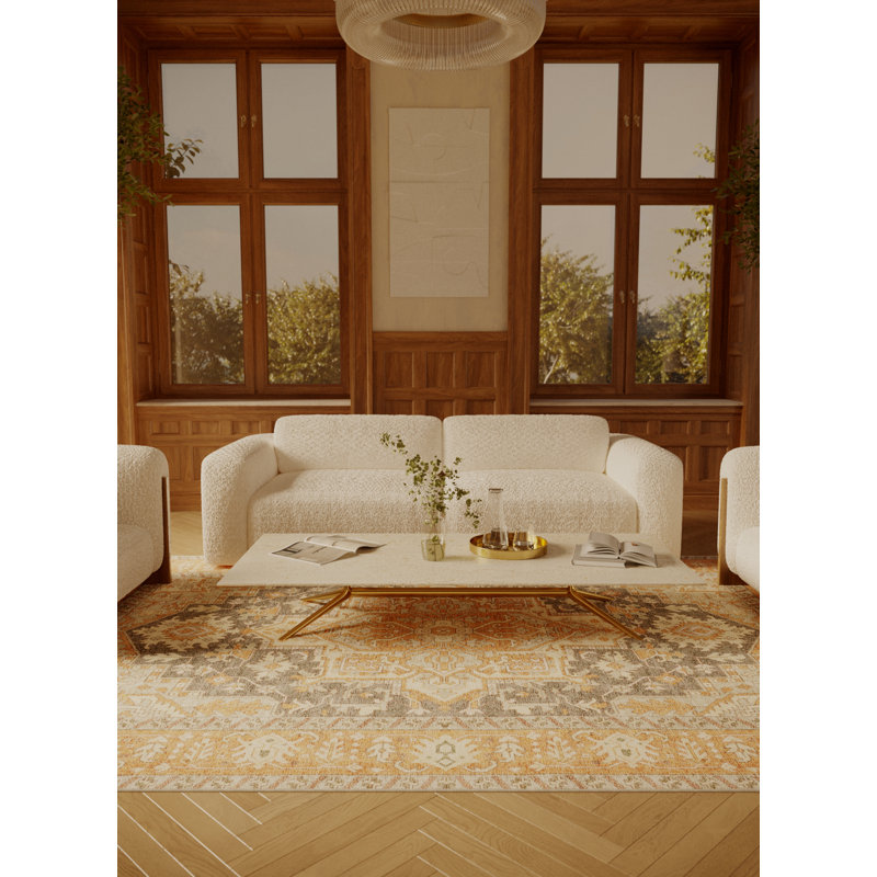 Floriane Hand Loomed Washable Oriental Indoor Rug, Square 6'