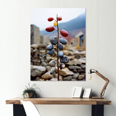 Red And Grey Spiritual Stone I - Spiritual Stone Metal Wall Art