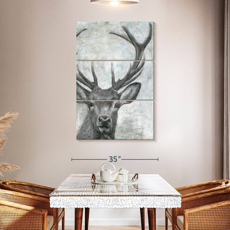 Portrait d'un cerf Brampt, H 32 po x l 20 po