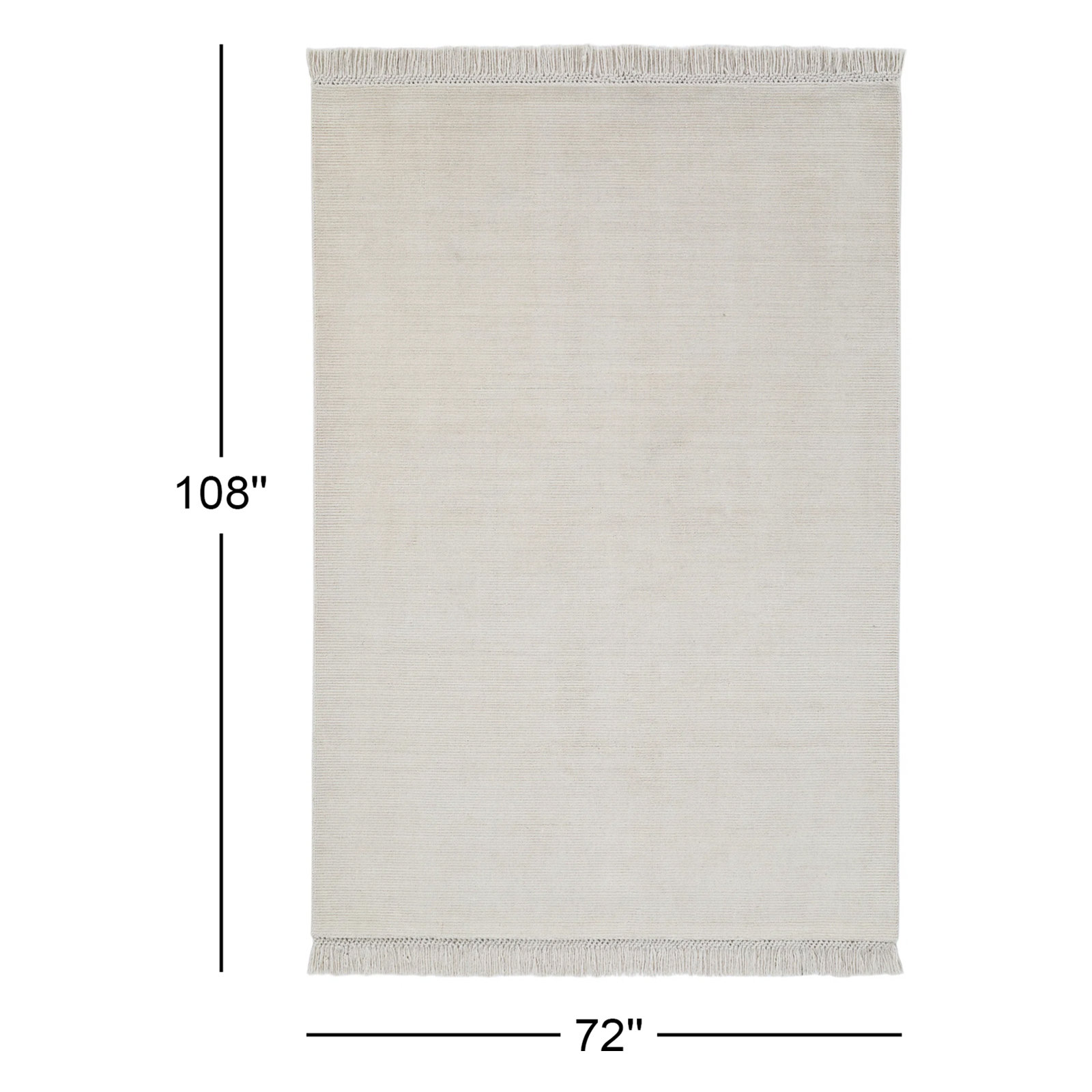 Liska White Hand-Loomed Rug, Rectangle 6' x 9'