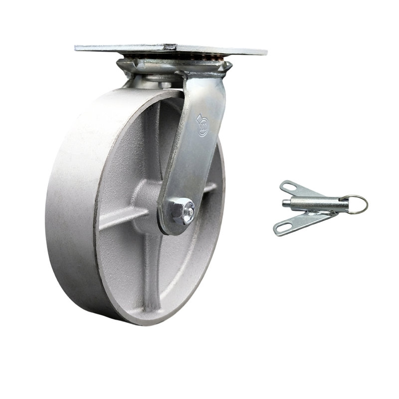8 Inch Heavy Duty Semi Steel Caster with Ball Bearing and Swivel Lock SCC