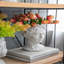 Jardinière en ciment de style grec - décor de jardin intérieur et extérieur, P 7 po x 11 po