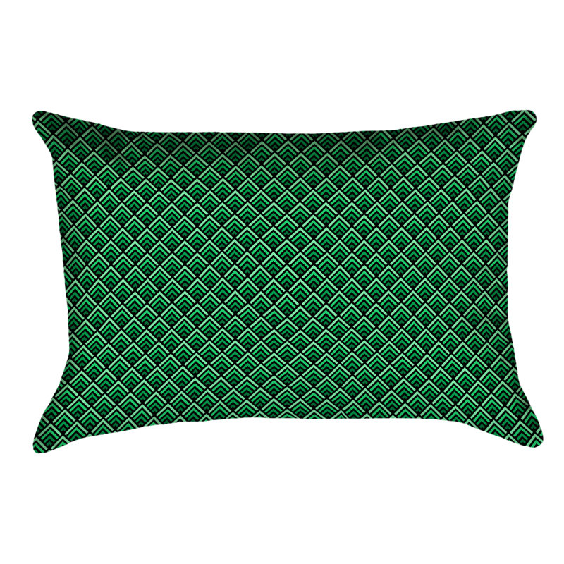 Coussin Katelyn Elizabeth, Polyester, Noir/vert