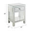 Table de chevet 1 tiroir en argent