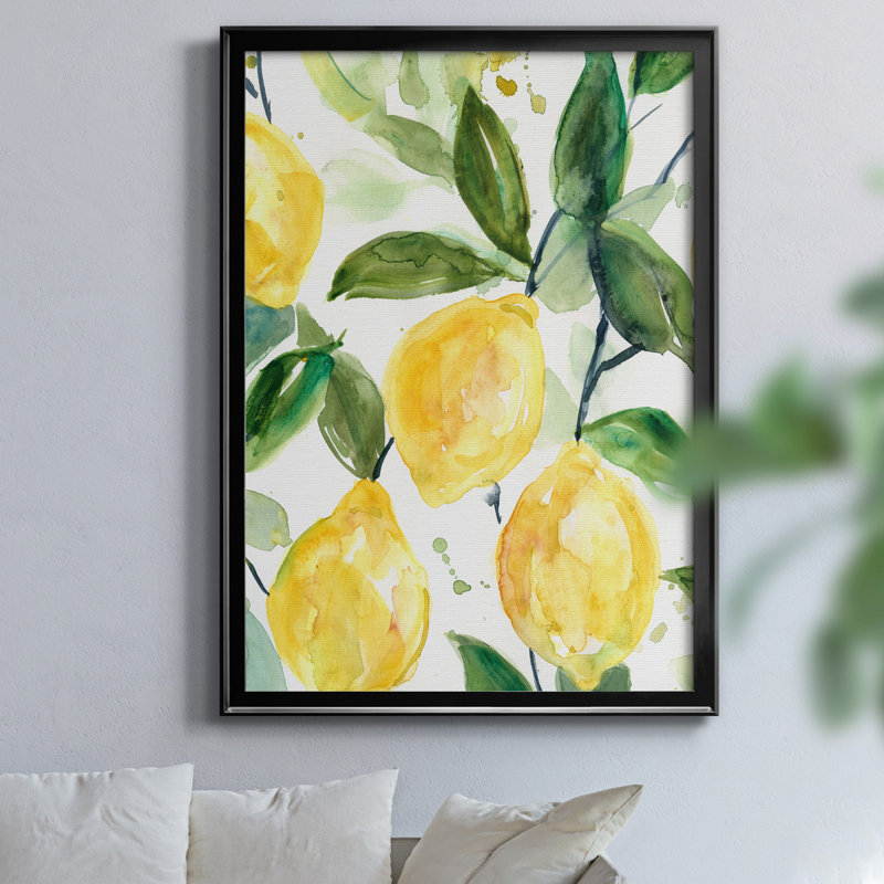 "Lemony Branch II" par J Paul, reproduction d'art sur toile, H 30,5 po x l 42,5 po x P 1,5 po, Noir