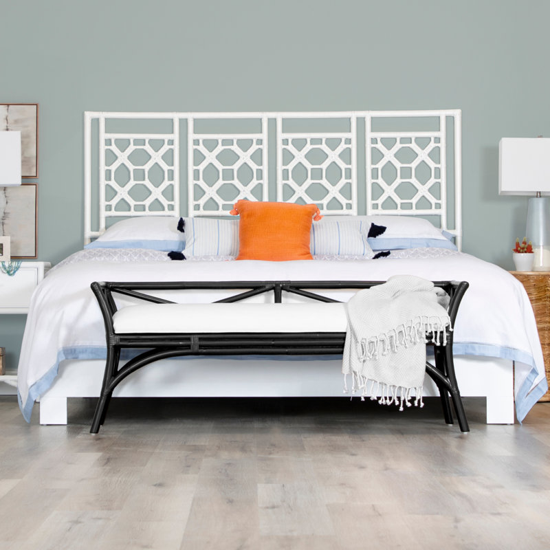 Wicker Bench, Citrus Orange