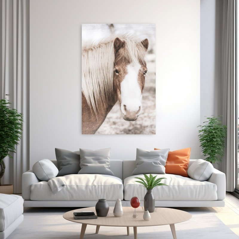 Miel, cheval, poney, art contemporain, H 60 po x l 40 po
