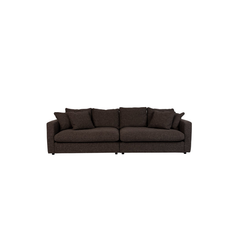 Canapé à accoudoirs carrés de 105 po Sense, Mélange de polyester brun