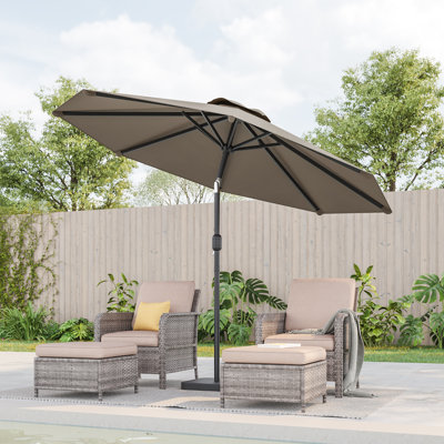 Parasol de table d'extérieur résistant aux intempéries 9 pi 9 pi pour bord de piscine