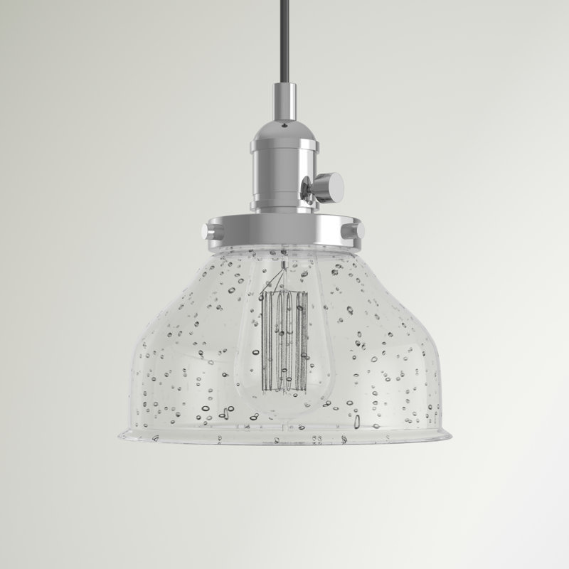 Luminaire suspendu en dome à 1 lumière Antioch, Chrome
