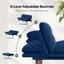 Canapé-lit futon convertible 66 po avec dossier réglable et accoudoirs à 5 niveaux, canapé-lit en velours côtelé, causeuse pour petit espace, appartement ou bureau, bleu-108486678-132995240